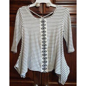 White & Black Top Girls Size S